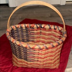 Patriotic Red White & Blue Handcrafted Basket by Sheila - Vintage